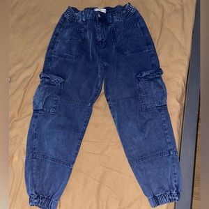 Free People Blue Parachute Cargo Pants